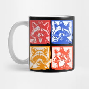 Punk Raccoon Expressions Pop Art Mug
